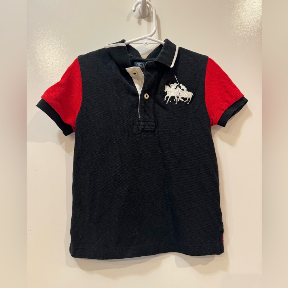 Polo Ralph Lauren big pony‎ polo shirt rugby Boys 4T team 3 blue red preppy